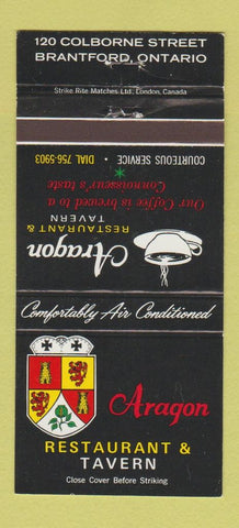 Matchbook Cover - Aragon Restaurant Tavern Brantford ON 30 Strike