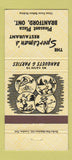 Matchbook Cover - Sportsman's Restaurant Brantford ON 30 Strike