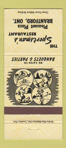 Matchbook Cover - Sportsman's Restaurant Brantford ON 30 Strike