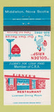 Matchbook Cover - Eisner's Restaurant Middleton NS 30 Strike