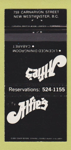 Matchbook Cover - Alfie's New Westminster BC 30 Strike