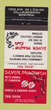 Matchbook Cover - Silver Dragon Cafe Montreal QC 30 Strike
