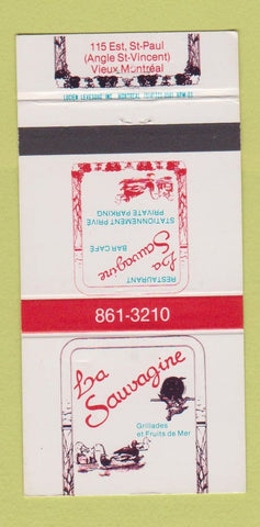 Matchbook Cover - La Sauvagine Restaurant Montreal QC 30 Strike