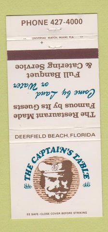 Matchbook Cover - Captain's Table Deerfield Beach FL 30 Strike