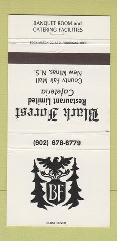 Matchbook Cover - Black Forest Restaurant New Minas NS 30 Strike