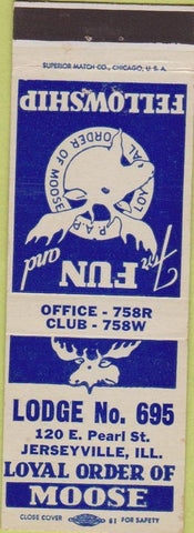 Matchbook Cover - Matchbook Cover Moose Lodge Jerseyville IL