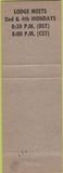 Matchbook Cover - Matchbook Cover Moose Lodge Jerseyville IL
