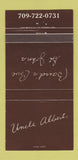 Matchbook Cover - Uncle Albert St John's NF 30 Strike