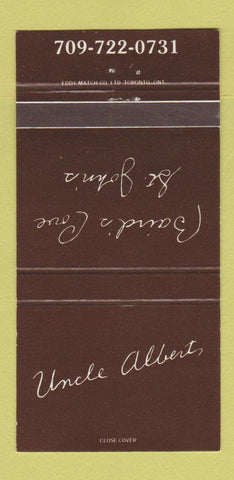 Matchbook Cover - Uncle Albert St John's NF 30 Strike