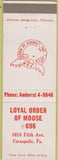 Matchbook Cover - Matchbook Cover Moose Lodge Coraopolis PA