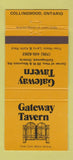Matchbook Cover - Gateway Tavern Collingwood ON 30 Strike