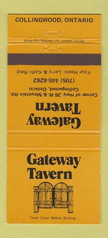 Matchbook Cover - Gateway Tavern Collingwood ON 30 Strike