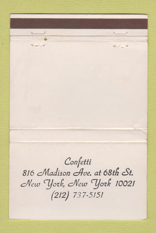 Matchbook Cover - Confetti New York City WEAR 40 Strike