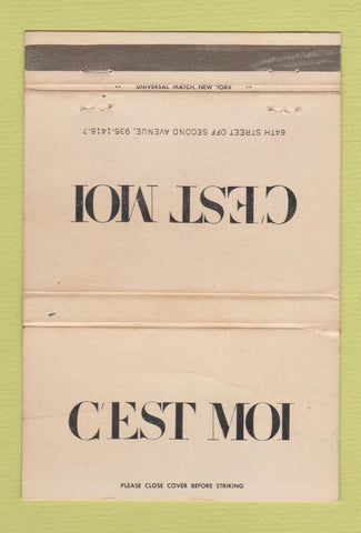 Matchbook Cover - C'Est Moi New York City WEAr 40 Strike