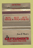 Matchbook Cover Cattlemen's Steak House Dallas Arlington Fort Worth TX 40 Strike