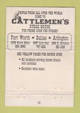 Matchbook Cover Cattlemen's Steak House Dallas Arlington Fort Worth TX 40 Strike