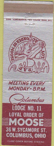Matchbook Cover - Matchbook Cover Moose Lodge Columbus OH