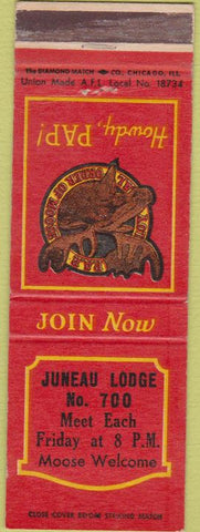 Matchbook Cover - Matchbook Cover Moose Lodge Juneau AK