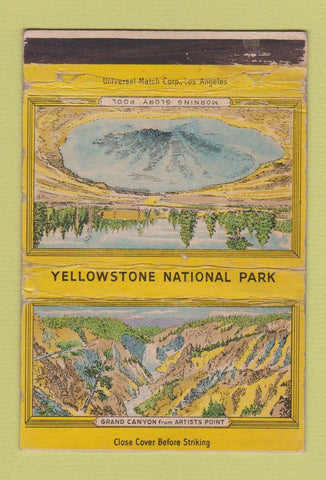Matchbook Cover - Yellowstone National Park Morning Glory Pool WORN 40 Strike