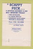 Matchbook Cover - Scrappy Peck Auto Body Works Westbury NY 40 Strike