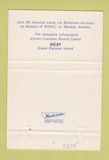 Matchbook Cover - Lucayan Beach Casino Freeport Grand Bahamas 40 Strike