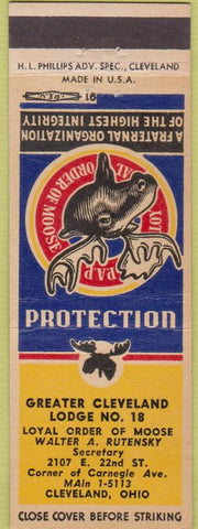 Matchbook Cover - Matchbook Cover Moose Lodge Cleveland OH