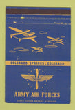 Matchbook Cover - Army Air Forces Colorado Springs postcard 40 Strike
