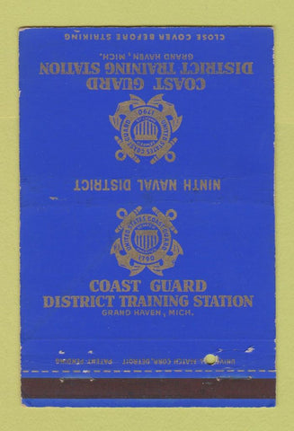 Matchbook Cover - Coast Guard Training Grand Haven MI postcard WEAR 40 Strike