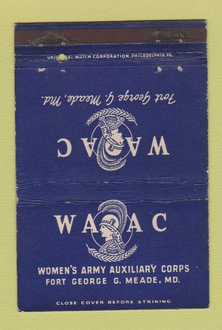 Matchbook Cover - WAAC Fort Goege Meade MD Women's Army postcard 40 Strike