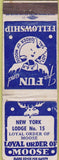 Matchbook Cover - Matchbook Cover Moose Lodge New York #15