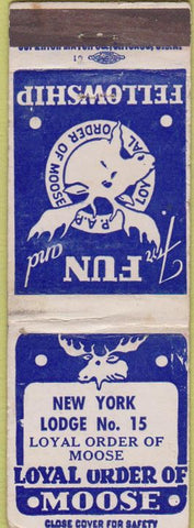 Matchbook Cover - Matchbook Cover Moose Lodge New York #15