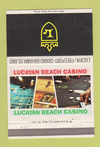 Matchbook Cover - Lucayan Beach Casino Freeport Grand Bahamas 40 Strike