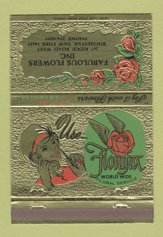Matchbook Cover - Fabulous Flowers Rochester NY girlie 40 Strike