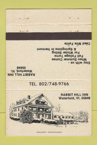 Matchbook Cover - Rabbit Hill Inn Waterford VT 40 Strike