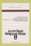Matchbook Cover - Acuff Rose Opryland Music Nashville TN WEAR 40 Strike