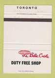 Matchbook Cover - La Belle Creole Duty Free Shop Toronto ON 40 Strike