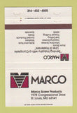 Matchbook Cover - Marco Screw Products St Louis MO 40 Strike