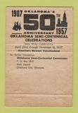 Matchbook Cover - Oklahoma OK Tourism 1957 Semi Centennial 40 Strike