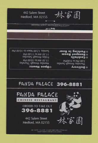 Matchbook Cover - Panda Palace Chinese Restaurant Medford MA 40 Strike