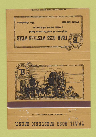 Matchbook Cover - Trail Boss Western Clothes Eufaula OK? 40 Strike