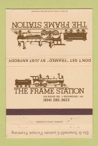 Matchbook Cover - The Frame Station Picture Frames Richmond VA 40 Strike