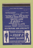 Matchbook Cover - Four O Navy Tailors Norfolk VA 40 Strike