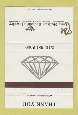 Matchbook Cover - Tony Merka's Rockside Jewelry Garfield Heights OH 40 Strike