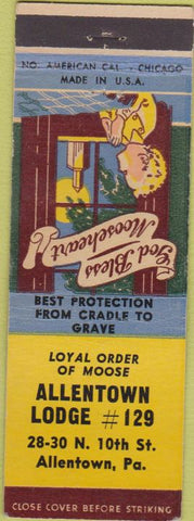 Matchbook Cover - Matchbook Cover Moose Lodge Allentown PA