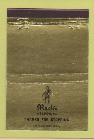 Matchbook Cover - Mack's Weldon NC  40 Strike
