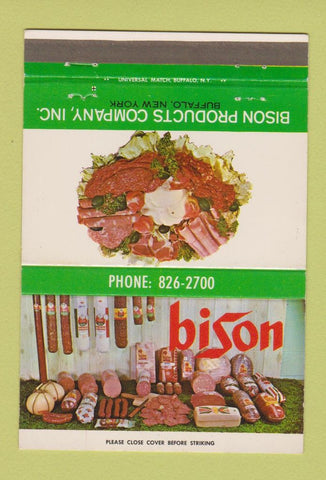 Matchbook Cover - Bison Meat Products Buffalo NY 40 Strike
