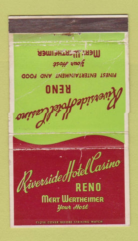 Matchbook Cover - Riverside Hotel Casino Reno NV WORN 36 Strike