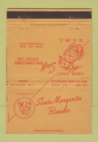 Matchbook Cover - Santa Magarita Rancho Marines Camp Del mAr CA WEAR 40 Strike