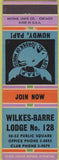 Matchbook Cover - Matchbook Cover Moose Lodge Wilkes Barre PA