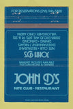 Matchbook Cover - John D's Nite Club Restaurant Willoughby OH 40 Strike